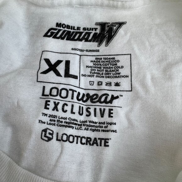 Mobile Suit Gundam Wing T-Shirt XL Lootwear Exclusive White new - Picture 4 of 4